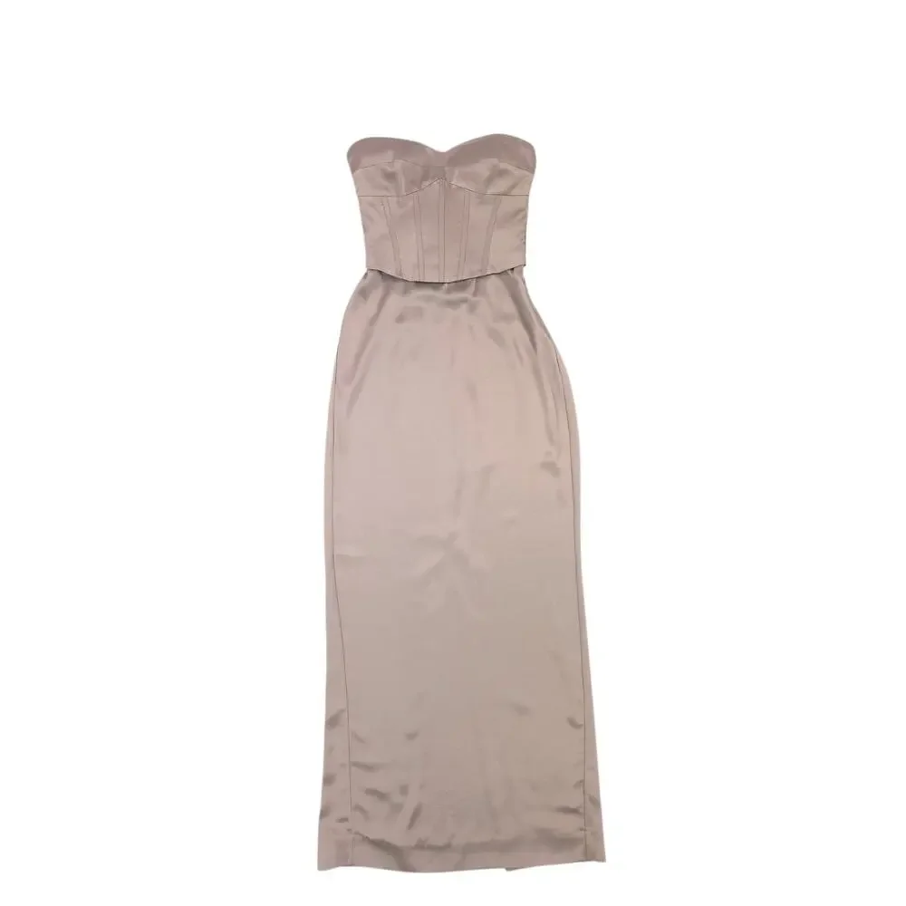 Reformation Aryiah Corset Maxi Dress Satin Strapless Gown Formal Bridal Holiday - Picture 3 of 13